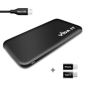 Slim Lightweight Power Bank USB Charger For iPhone 5 6 7 8 Plus X XS XR 11 Black - Picture 1 of 6