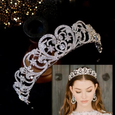 Gorgeous Zircon Brides Tiaras Crowns Crystal Wedding Hair Accessory Headpieces - Image 1 of 4