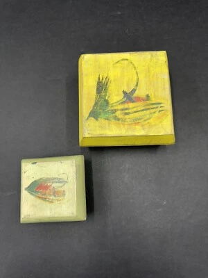 Ящики для гнездования рыболовная тематика набор из 2 зеленых желтых - Изображение 1 из 4