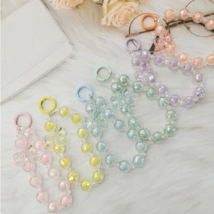 Colored Beaded Phone Chain Bracelet Cartoon Mobile Chain Lanyard - Photo 1 sur 9