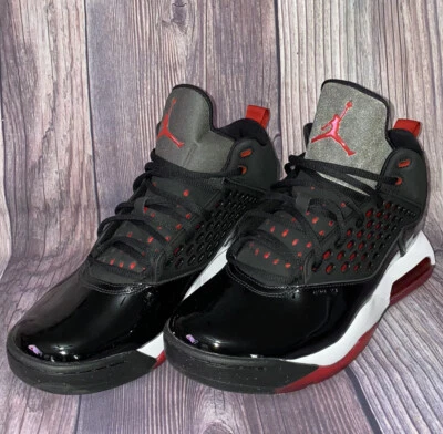 Jordan Maxin 200 Black Gym Red White Shiny Patent Leather Sz 10.5 EUC - Image 1 of 4
