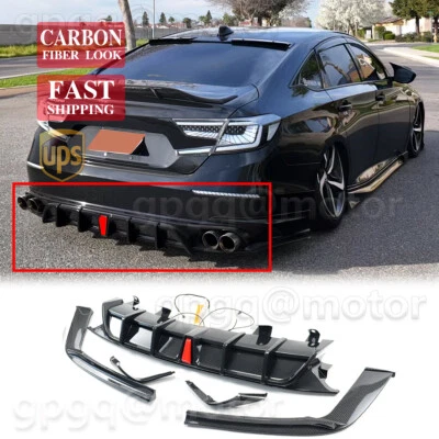 For Honda Accord 21-22 Yofer V2 Style Carbon Fiber Rear Bumper Diffuser Spoiler - Image 1 of 4