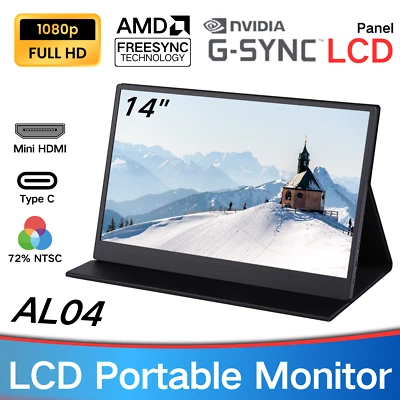 Alcopaca AL04 14" Portable Display Monitor FHD TFT-LCD Type-C For Gaming / Work - Image 1 of 4