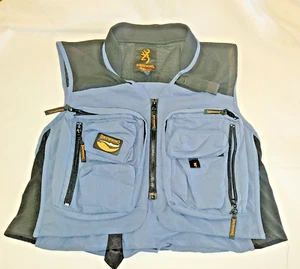 BROWNING FLIEGENFISCHER WESTE Gr. M Medium TONNEN VON TASCHEN blau mit Stretcheinsätzen - Bild 1 von 8