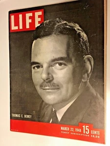 Vintage Life Magazine, THOMAS E. DEWEY  on Cover, March 22, 1948 - Picture 1 of 3