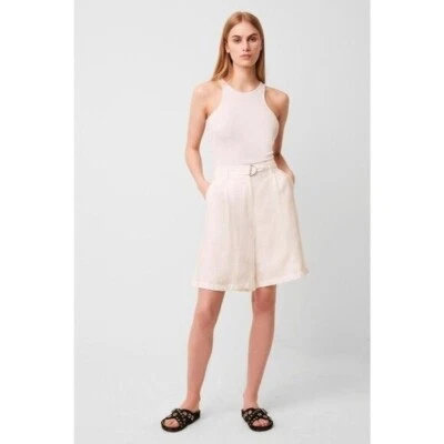 全新带标签 French Connection Brekhna Drape 百慕大短裤 夏季 白色 0 码 — 第 1/4 张图片