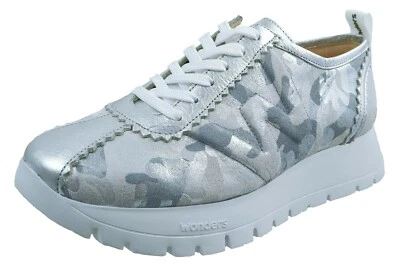 Wonders Turnschuhe Frau Schnürsenkel Silber Leder - Stil Und Comfort Ref. A-2403 - Bild 1 von 4