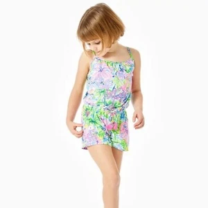 Lilly Pulitzer Girls Aleene Romper One-Piece Floral Printed XS 2-3 Years 278585 - Picture 1 of 11
