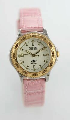 Fossil Orologio Donna Beige Acciaio Inox Argento Oro Rosa Pelle 50m Quarzo - Immagine 1 di 3