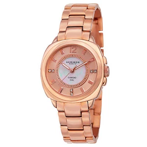 Women's Akribos XXIV AK668RG Swiss Quartz Diamond MOP Dial Stainless Steel Watch - Picture 1 of 7