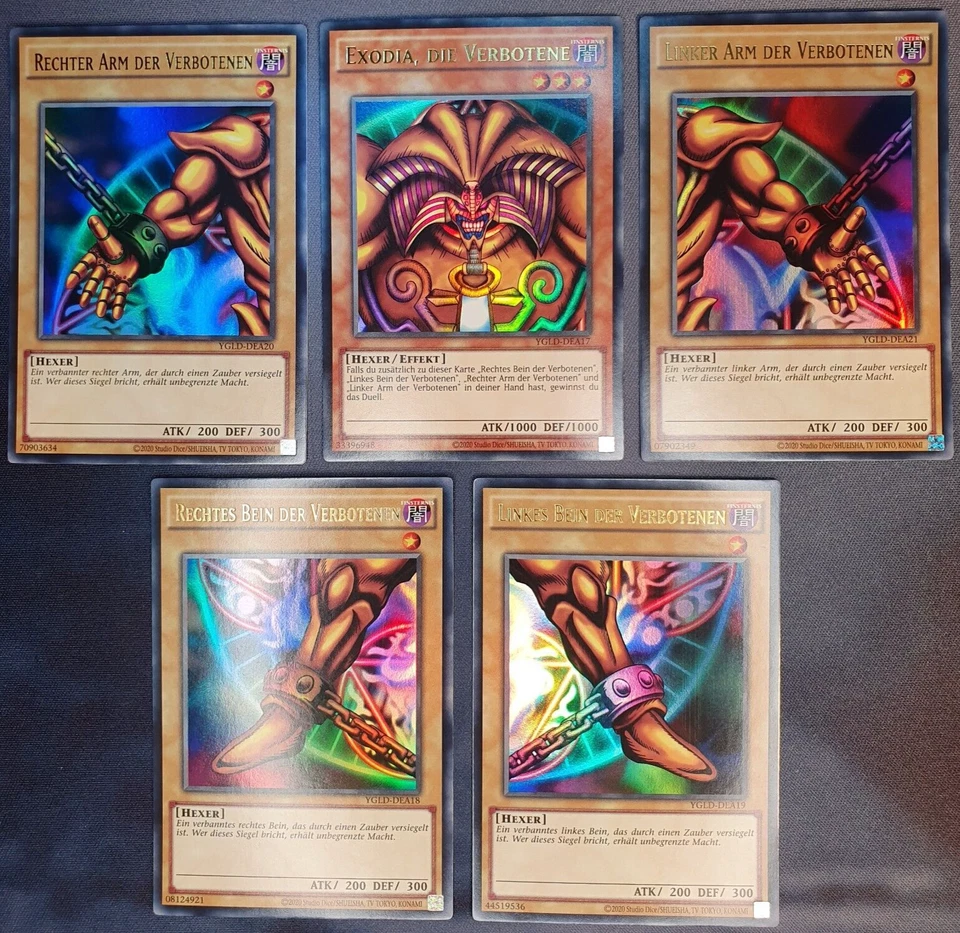 Exodia die Verbotene NEU komplett Set Ultra Rare Deutsch YGLD Yugioh Karten - Bild 1 von 4