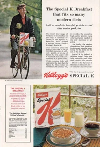 1963 Kellogg's Special K Cereal: Bicycle, Modern Diets Vintage Print Ad - Picture 1 of 1