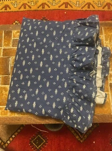 Vintage Polo Ralph Lauren "Shelly Indigo" king Flat Sheet w/Ruffles. - Picture 1 of 4