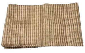 2 Tan & Brown Stripe. Pillowcases. Stan/queen 20 X 30 Polycotton Fabric. - Picture 1 of 6