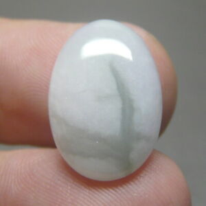 10.55 ct Genuine Jadeite Jade (Natural-Type A) Gray-White Cabochon
