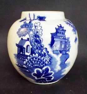Twinings Tea - Royal Cauldon Bristol Ironstone - Willow Pattern Ginger Jar - 5" - Picture 1 of 4