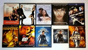 Beyond Borders, Salt, Wanted, Tomb Raider 1 & 2 Angelina Jolie 9 DVD Lot + CD - Picture 1 of 6