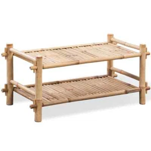 2-Etage Bambus Schuhregal Schuhablage Schuhständer Bambusregal Standregal vidaXL - Bild 1 von 5