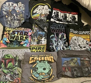 Star Wars Graphic Tees Lot Of 10 - Youth / Womens(?) Sizes - Small & Medium - Picture 1 of 1