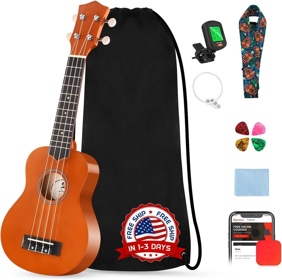 Ukelele para principiantes con lecciones gratuitas en línea y bolsa Maple US NEW - Изображение 1 из 4