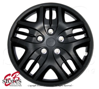 Um conjunto (4 peças) de calota preta fosca 16 polegadas aro roda pele 16" estilo #025 - Imagem 1 de 4
