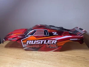 Traxxas 1/10 Rustler 2WD VXL Red Body Shell w/ Decals - Brand New - Picture 1 of 4