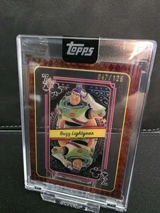 Buzz Lightyear Topps Disney Mint 2025 Playing Card 7 of Clubs /125 NYCC Encased - Picture 1 of 4