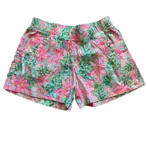 NWOT Lilly Pulitzer Lilo Linen Shorts Surf Blue So Shellegant Size Small Floral - Picture 1 of 4