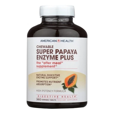 American Health - Super Papaya Enzyme Plus Chewable - 360 Chewable Tablets - Image 1 of 2