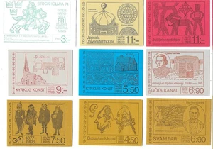 Suecia colección 16 folletos de sellos MNH Wasa Art Horses Göta Canal University - Imagen 1 de 1