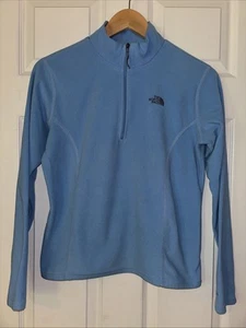 The North Face Girl's Fleece 1/4 zip neck Pullover Carolina Blue Series Size XL - Picture 1 of 4
