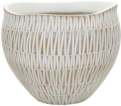 Mauro Ferretti Übertopf Stiky Ø 26X20,5 cm gold weiß - Bild 1 von 4