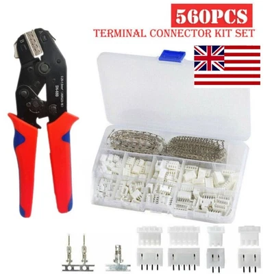 560PCS 2.54mm JST-XH Connector Kit Adapter Cable Terminal Socket M/F 2/3/4/5 PIN - Image 1 of 4
