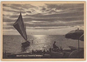 MARINA DI CARRARA - SALUTI DALLA RIDENTE SPIAGGIA (MASSA) 1949 - Picture 1 of 1