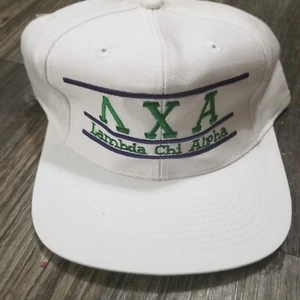 Il Gioco Lambda Chi Alpha Snapback Vintage Scritta Letterata Regolabile Bianco - Foto 1 di 8
