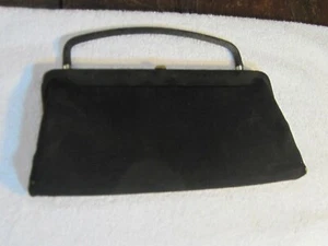 USA VINTAGE AFTER FIVE CLUTCH PURSE BLACK HANDBAG CASE BAG FANCY DINNER CLUB - Picture 1 of 12