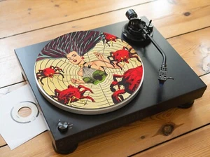 1950's Vintage Pin Up Girl Rockabilly Filz Plattenspieler Turntable Slipmat Mod - Bild 1 von 1
