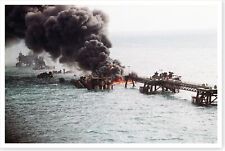 Offshore Oil Terminal Burning Near Kuwait City Operation Desert Storm 8x12 Photo