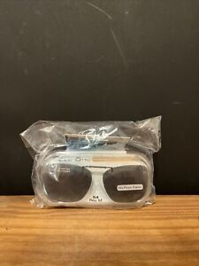 Polar Optics 54 Rec M Gray Polarized Full Frame Clip On Sunglasses W/Case NWT