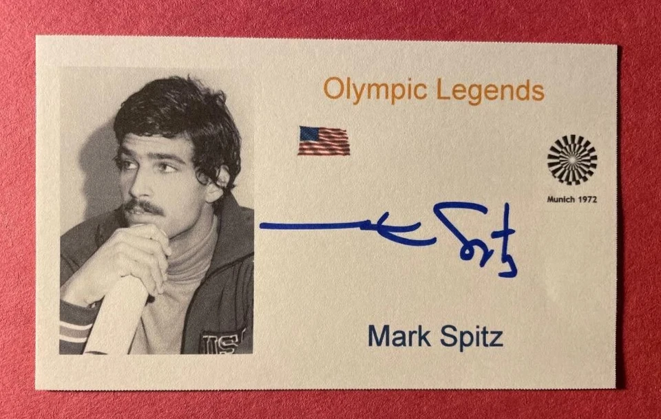 SIGNED MARK SPITZ 3"x5" AUTOGRAPHED INDEX CARD - 1972 OLYMPIC GOLD - Image 1 of 1