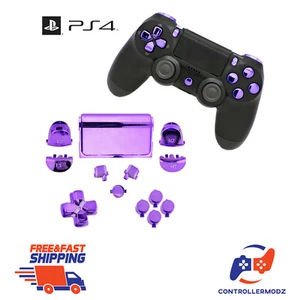 Ersatz Taste Custom Mod Kit Set für Sony PS4 V1 Controller Chrom Lila - Bild 1 von 1