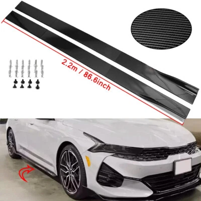 Carbon Fiber 86.6inch Side Skirt Extensions Rocker Panel For KIA K5 GT GT-line - Image 1 of 4