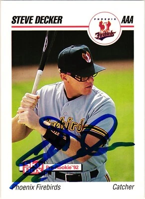 Steve Decker Signed 1992 MLB Skybox Minor League Baseball card #175 Auto Giants - Image 1 of 2