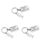 Set of 3 Creative Keychains Fathers Engraved Dad Gifts Quote Wallet Pendant