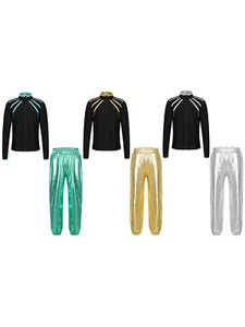 Children Girls Tracksuits Stand Collar Outfit Long Sleeve Sets Trousers Jacket - Picture 1 of 38