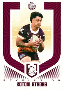 2024 Brisbane Broncos NRL TLA Revolution Special Edition Card - Kotoni Staggs - Picture 1 of 3