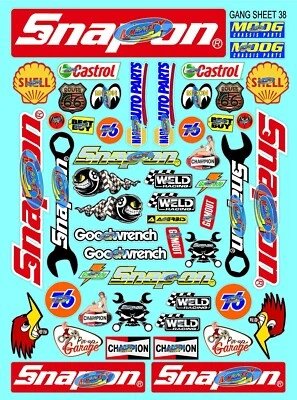 CLEAR MATTE VINYL Sticker Sheet 38-R/C MODEL Die-cut-Decals 1/8-1/10th-snaponFG - Image 1 of 4