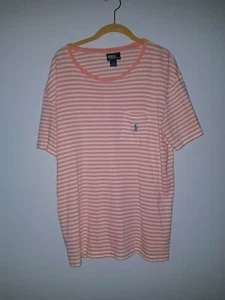 POLO RALPH LAUREN Men's L Crewneck Striped Orange Pocket T-Shirt - Picture 1 of 4