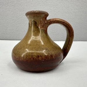 Jarrón vintage artesanal esmaltado arte cerámica mango brote portavelas loza - Imagen 1 de 13