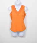 Chico's Orange Sleeveless Tank Top Blouse Shirt Lace V Neck Women's Size 0